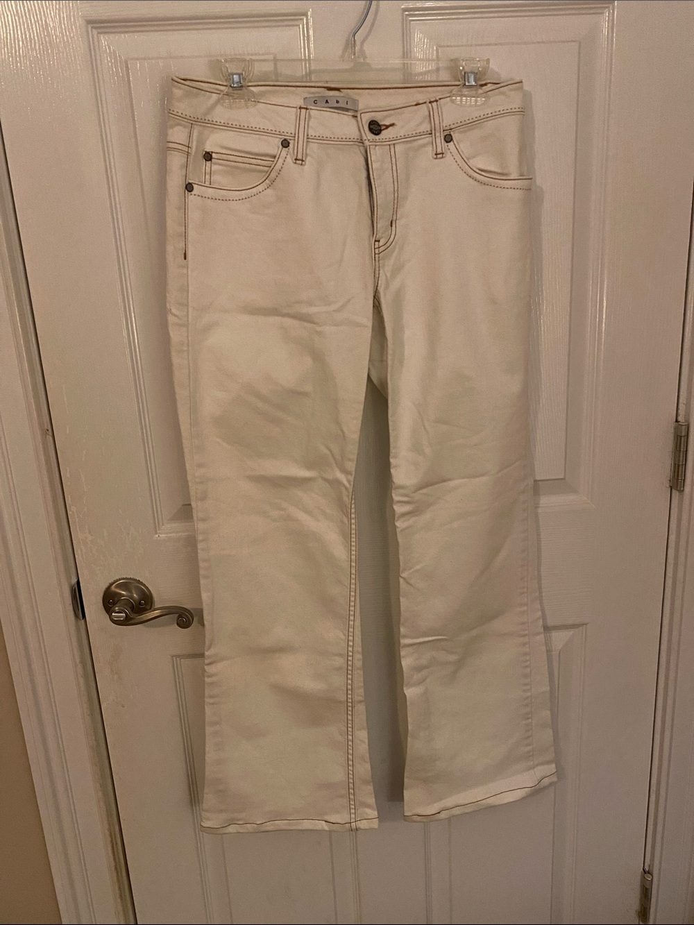 Cabi white flare jeans 6